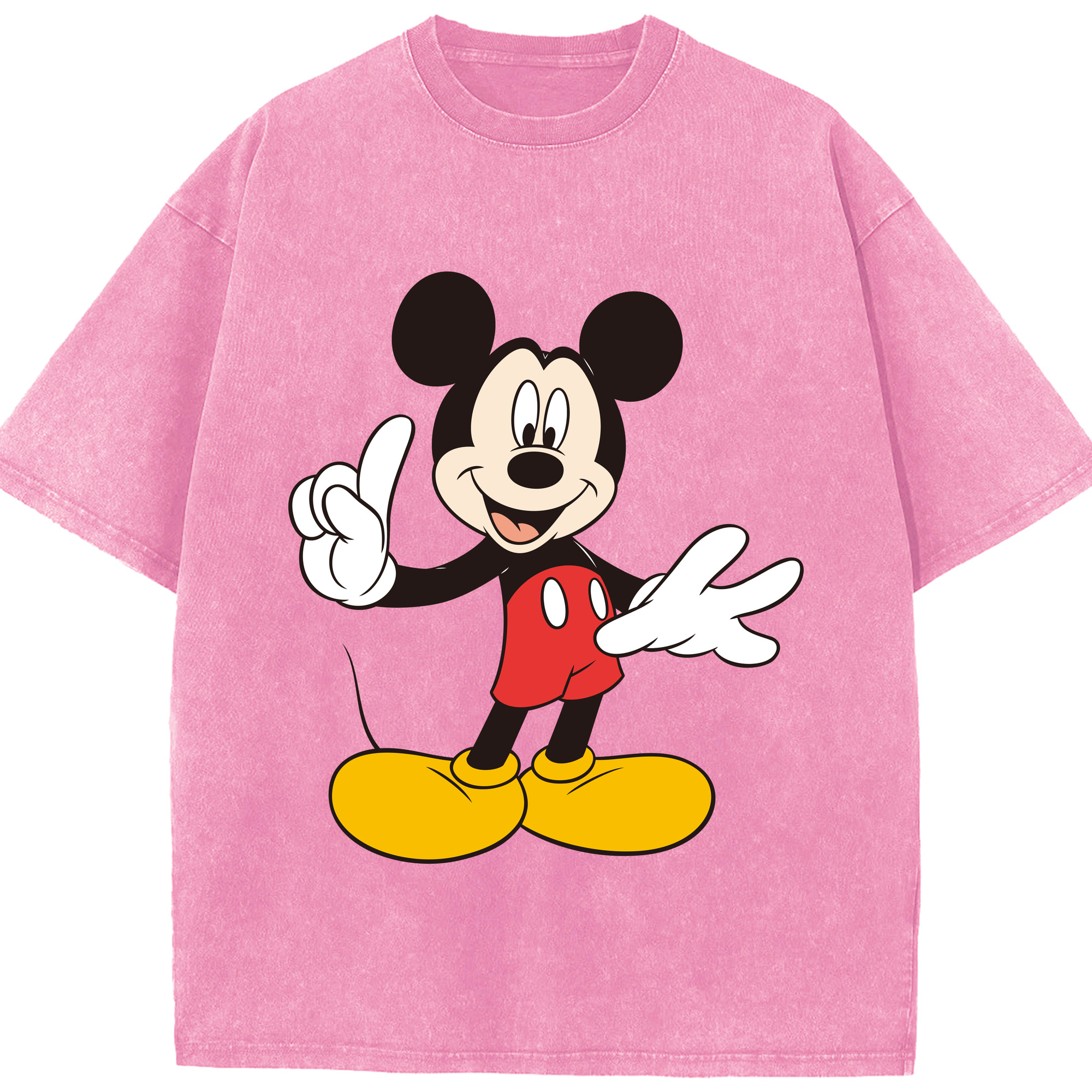 （画像用） ミッキーマウス Mickey Mouse 綿100% ヴィンテージ風 半袖Tシャツ（フロントプリント）